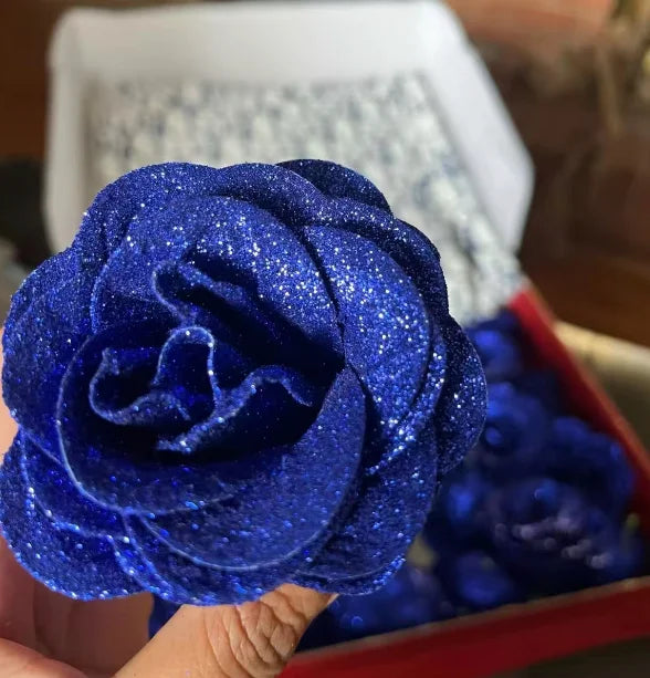 Glitter artificial flower rose bouquet