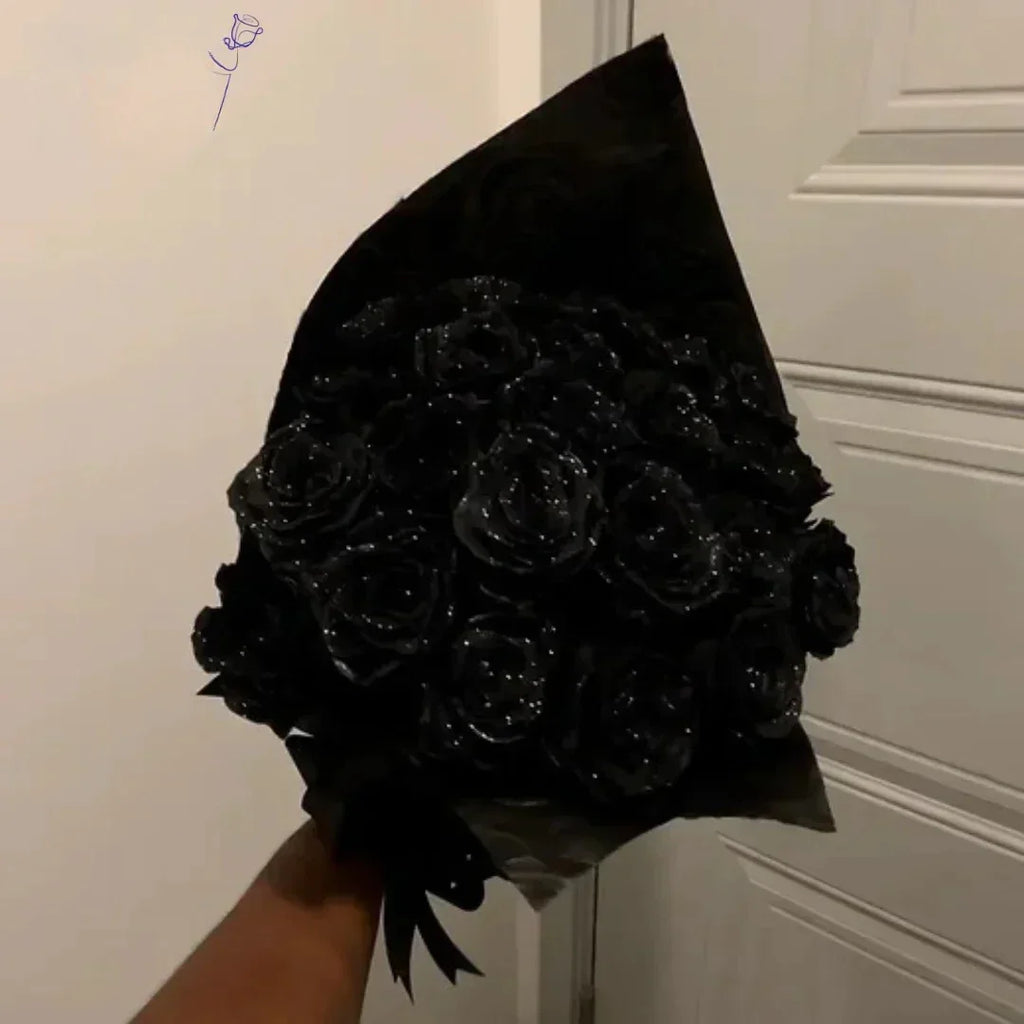 Glitter artificial flower rose bouquet