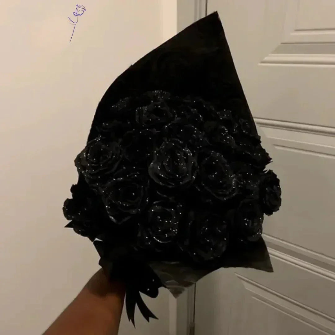 Glitter artificial flower rose bouquet