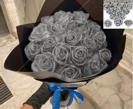 Glitter artificial flower rose bouquet
