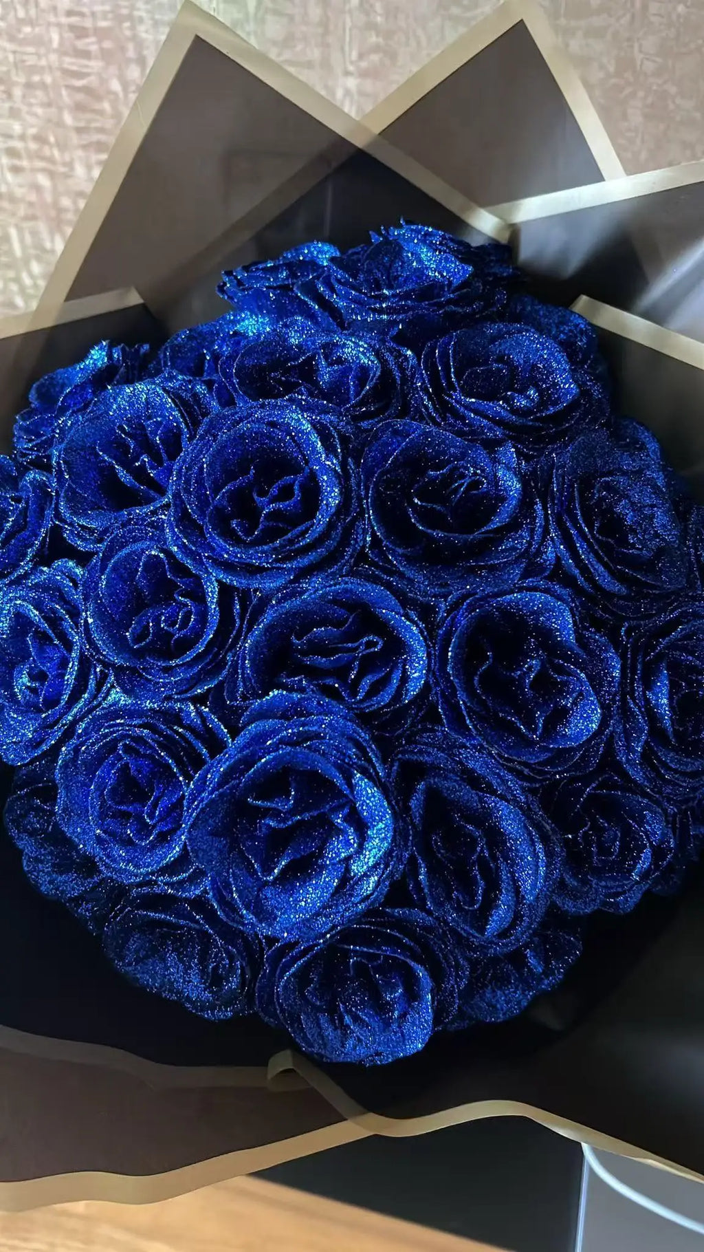 Glitter artificial flower rose bouquet