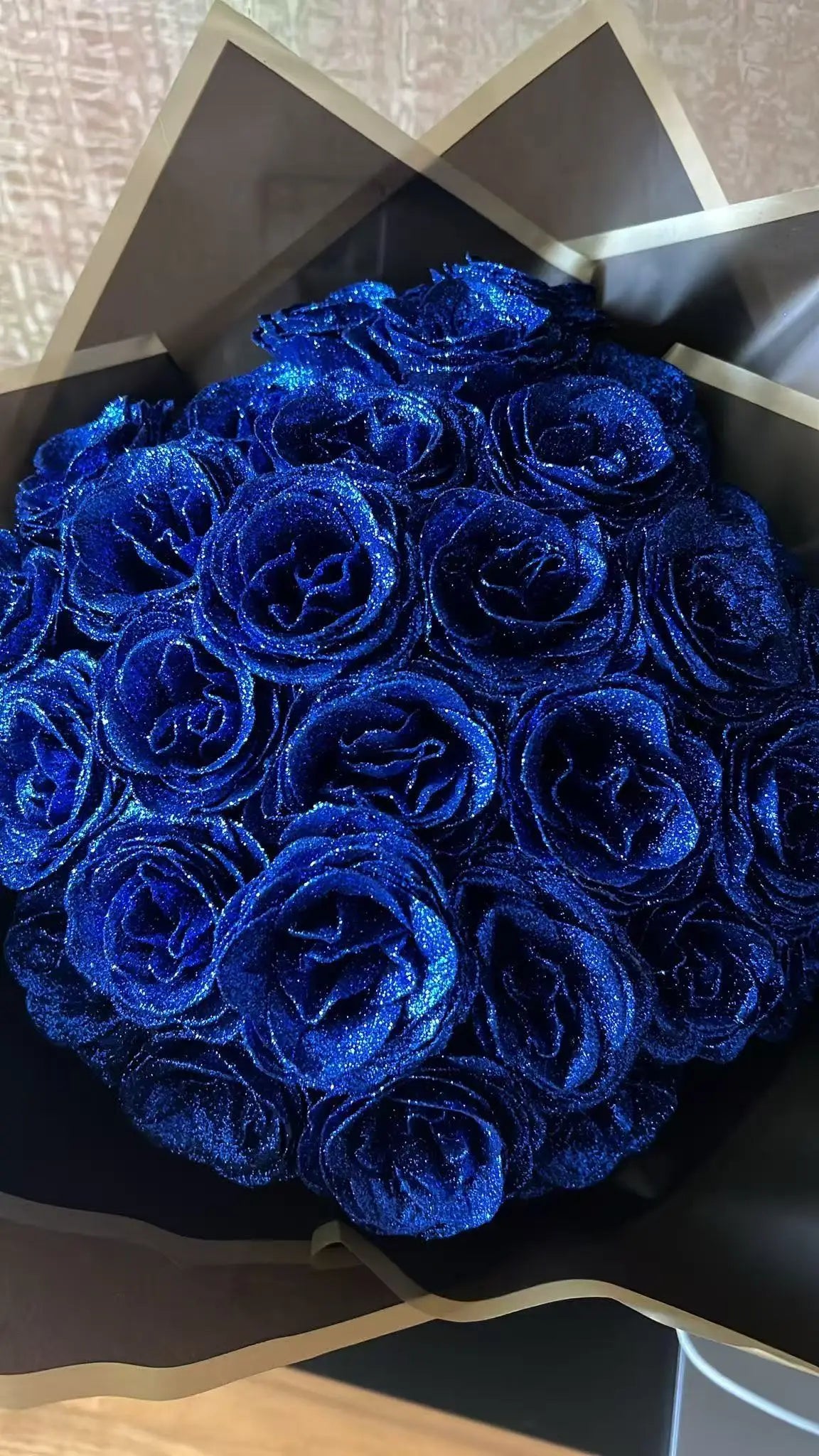 Glitter artificial flower rose bouquet