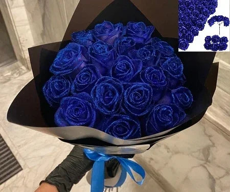 Glitter artificial flower rose bouquet